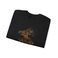 Tribal Volcano with Smoke Spirals Glyph Style Unisex Sweatshirt