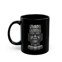 Mesoamerican Monolith Head Black Mug