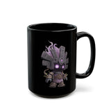 Shadow Aztec God with Glowing Eyes Black Mug