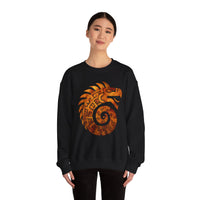 Spiral Quetzalcoatl Feathered Serpent Glyph Style Unisex Sweatshirt