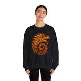 Spiral Quetzalcoatl Feathered Serpent Glyph Style Unisex Sweatshirt