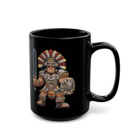 Aztec Blade Hero Pixel Art Black Mug