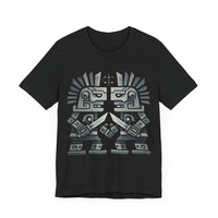 Obsidian Blade Warriors Aztec Glyph Style Unisex T-Shirt