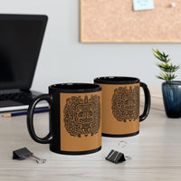 Mythic Mayan God Symbol Black Mug