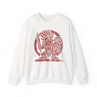 Pre-Hispanic Warrior Symbol Red Glyph Unisex Sweatshirt
