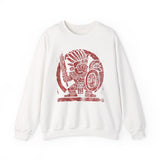 Pre-Hispanic Warrior Symbol Red Glyph Unisex Sweatshirt