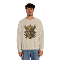 Aztec Golden Feather Headdress Mask Unisex Sweatshirt