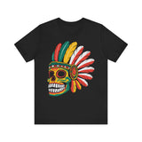 Aztec Feathered Skull Fiesta Illustration Unisex T-Shirt