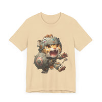 Chibi Mayan Jaguar Warrior with Tribal Shield Unisex T-Shirt