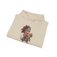 Chibi Aztec Warrior with Baby Quetzalcoatl Serpent Unisex Hoodie