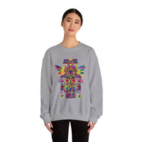 Psychedelic Mesoamerican Totem Mask Unisex Sweatshirt
