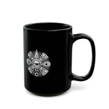 Aztec Cosmology Nahui Ollin Black Mug