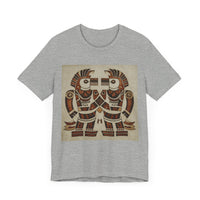 Twin Tribal Harmony Glyph Symmetrical Design Unisex T-Shirt