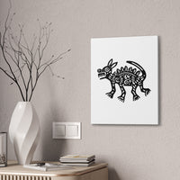 Hairless Mayan Dog Illustration Canvas