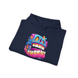 Chunky Neon Mayan Skull Graffiti Style Unisex Hoodie