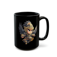 Chibi Falcon Warrior Inca Armor Black Mug