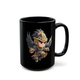 Chibi Falcon Warrior Inca Armor Black Mug