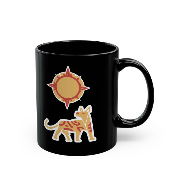 Xoloescuincle beneath the Sacred Sun Black Mug