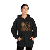 Pre-Hispanic Fisherman with Symbolic Fish Glyph Style Unisex Hoodie
