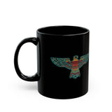 Aztec Free Bird Illustration Black Mug