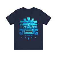 Tlaloc Rain God Blue Mask Glyph Style Unisex T-Shirt