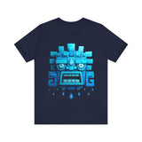 Tlaloc Rain God Blue Mask Glyph Style Unisex T-Shirt