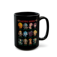 Aztec Gods Chibi Characters Pantheon Black Mug