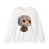 Glow-Eyed Aztec Skull Chibi Unisex Sweatshirt