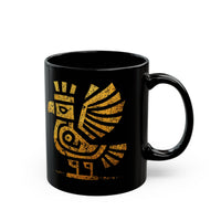 Golden Condor Tribal Petroglyph Style Black Mug