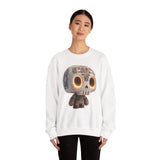 Glow-Eyed Aztec Skull Chibi Unisex Sweatshirt