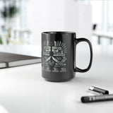 Obsidian Blade Warriors Aztec Glyph Style Black Mug