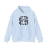 Mirrored Aztec Warriors in Glyph Style Unisex Hoodie