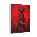 Aztec Macuahuitl Warrior in Red Canvas