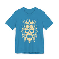 Ah Puch Skull Crown Mayan Glyph Style Unisex T-Shirt