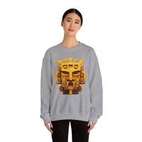 Golden Warrior Mask Andean Glyph Style Unisex Sweatshirt