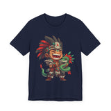 Chibi Aztec Warrior with Baby Quetzalcoatl Serpent Unisex T-Shirt