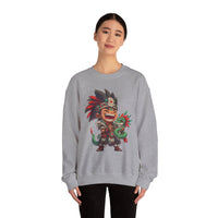 Chibi Aztec Warrior with Baby Quetzalcoatl Serpent Unisex Sweatshirt