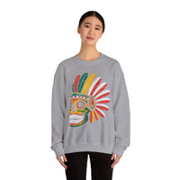 Aztec Feathered Skull Fiesta Illustration Unisex Sweatshirt
