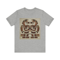 Twin Tribal Harmony Glyph Symmetrical Design Unisex T-Shirt