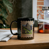 Stamp Machu Picchu Peru Black Mug