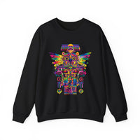 Psychedelic Mesoamerican Totem Mask Unisex Sweatshirt