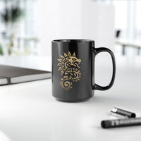 Quetzalcoatl Spiral Serpent Tribal Glyph Black Mug