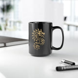 Quetzalcoatl Spiral Serpent Tribal Glyph Black Mug