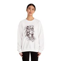 Aztec Warrior Woman Jaguar Spirit Sketch Unisex Sweatshirt
