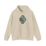 Turquoise Western Aztec Gem Illustration Unisex Hoodie