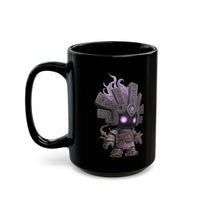 Shadow Aztec God with Glowing Eyes Black Mug