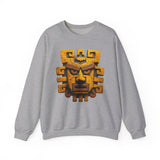 Ancient Andean Warrior Mask Golden Glyph Style Unisex Sweatshirt