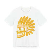 Aztec Feathered Skull Fiesta Illustration Unisex T-Shirt