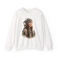 Inca Warrior Woman with Feathered Headdress Watercolor Unisex Sweatshirt