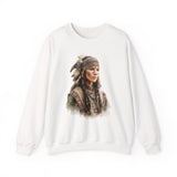 Inca Warrior Woman with Feathered Headdress Watercolor Unisex Sweatshirt